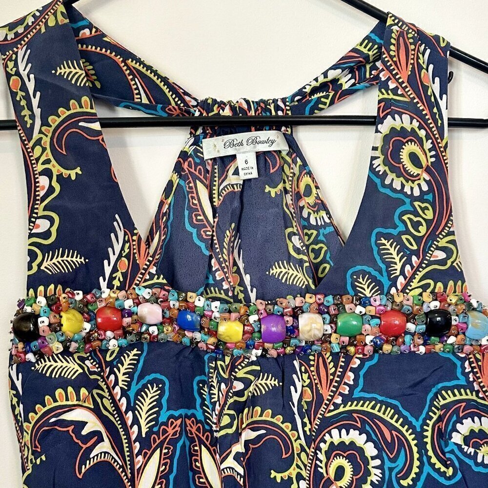 Beth Bowley Silk Beaded Top - Size: 6 - Picture 2 of 8